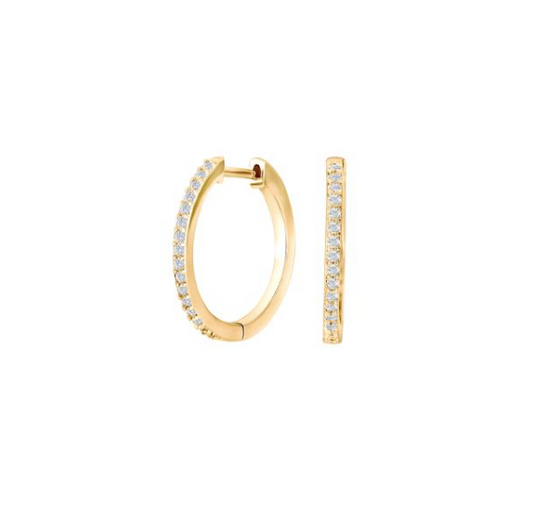 Joanli Nor - creoler med hvide zirkonia forgyldt sølv 18mm