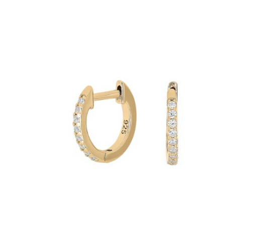 Joanli Nor - creoler med hvide zirkonia forgyldt sølv 11mm