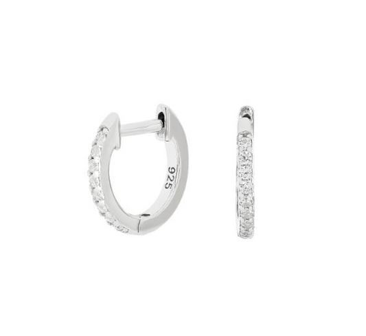 Joanli Nor - Creoler med hvide sten i sølv 11mm