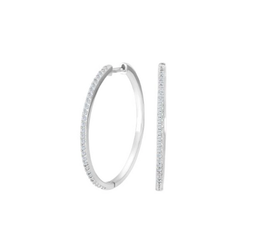 Joanli Nor - Creoler med hvide zirkonia 28mm sølv