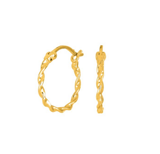 Nordahl Jewelry - Snoet creol 18mm forgyldt sølv