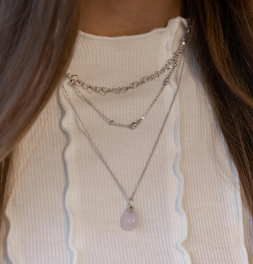 Nordahl Jewellery - Halskæde med kugler i rhodineret sølv