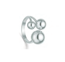 Randers Sølv - Lille kuglering med tre kugler i sølv