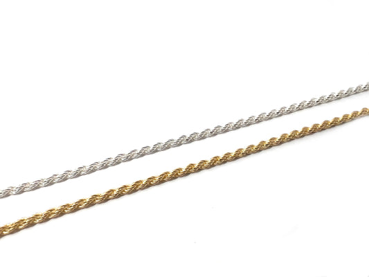 SAN - Armbånd, snoet cordel i 18kt forgyldt eller rhodineret sølv