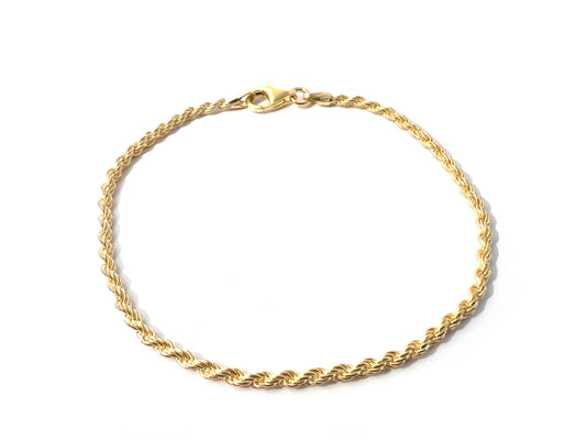 SAN - Armbånd, snoet cordel i 18kt forgyldt eller rhodineret sølv