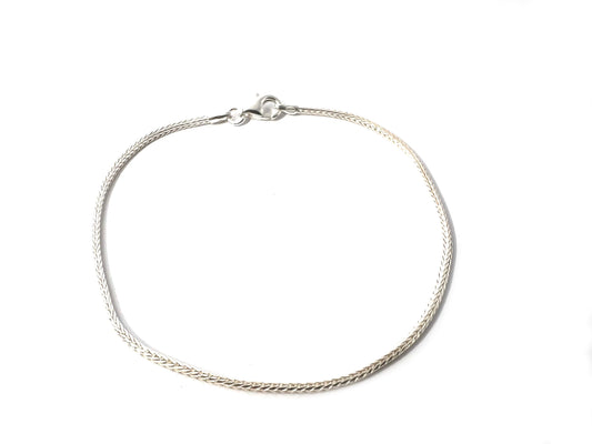 SAN - Armbånd, slange i rhodineret sølv